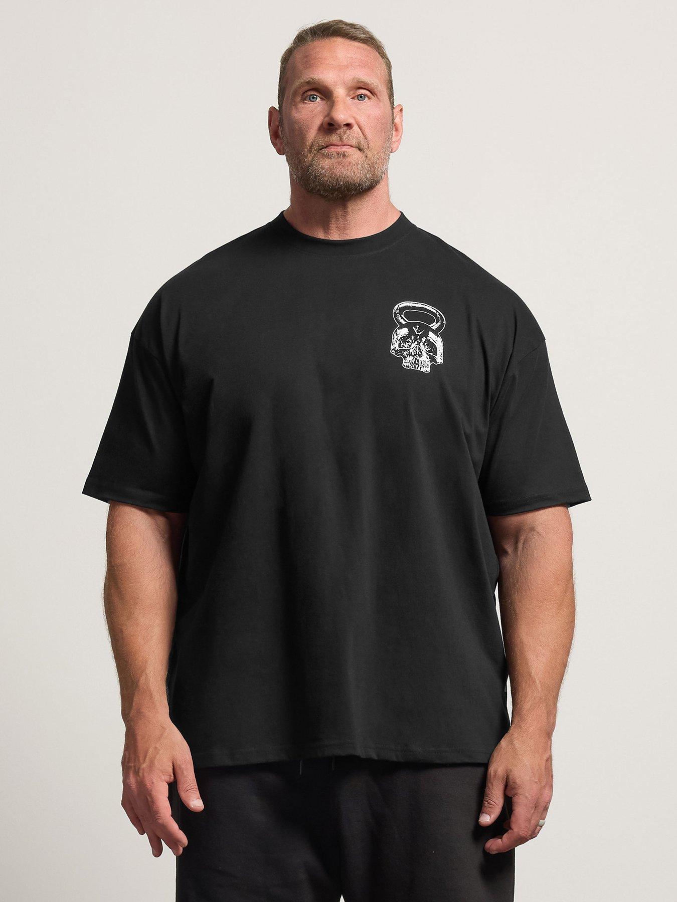 BadRhino Ironrhino Skull T-Shirt, Black, Size 5-6Xl, Men