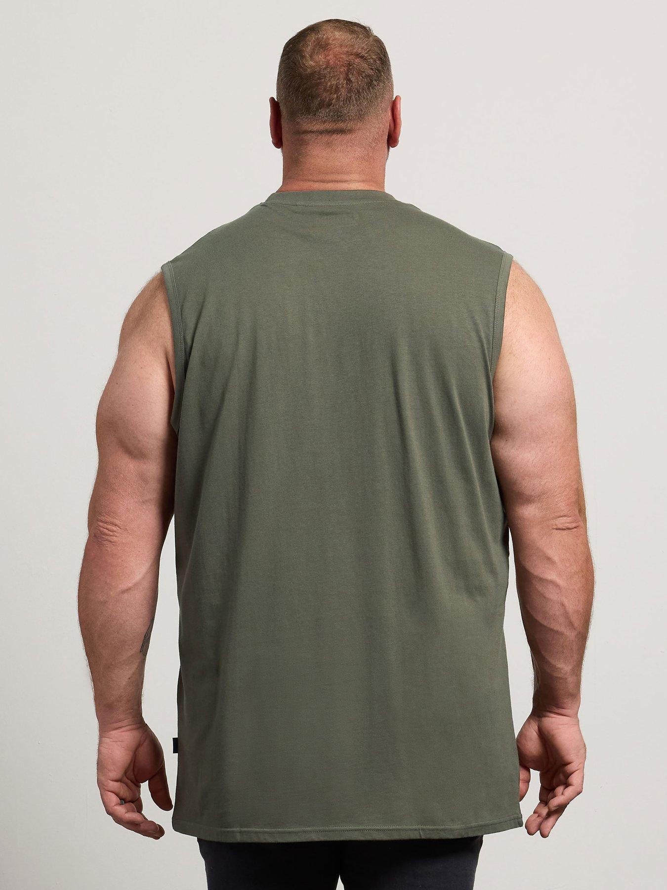 Image 2 of 4 of BadRhino 5 Pack Muscle Vests Extra Long - Black