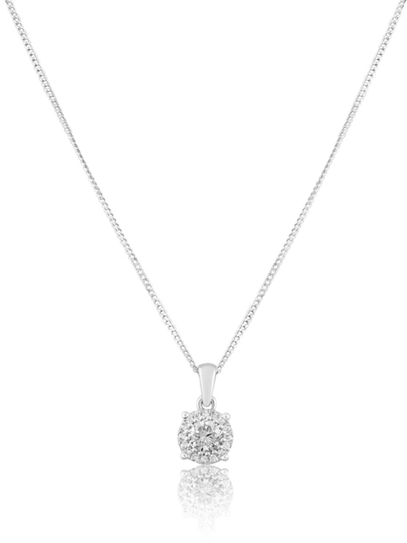 Love DIAMOND Platinum Plated Lab-Grown 0.25CT Diamond Pendant Necklace