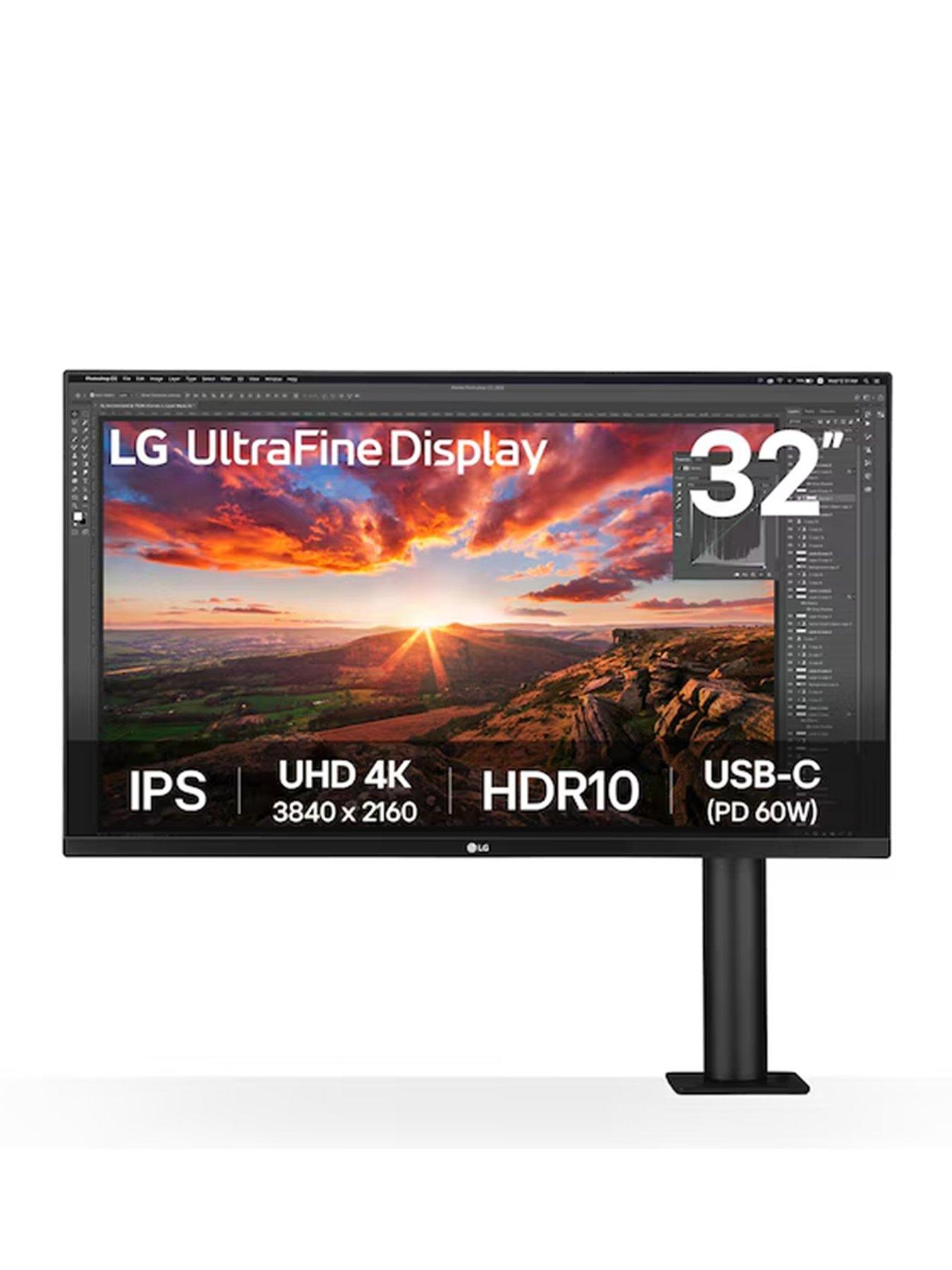 Image 1 of 7 of LG 32" UltraFine Ergo Monitor - 4K UHD, IPS, 60Hz, Ergonomic Stand, Black