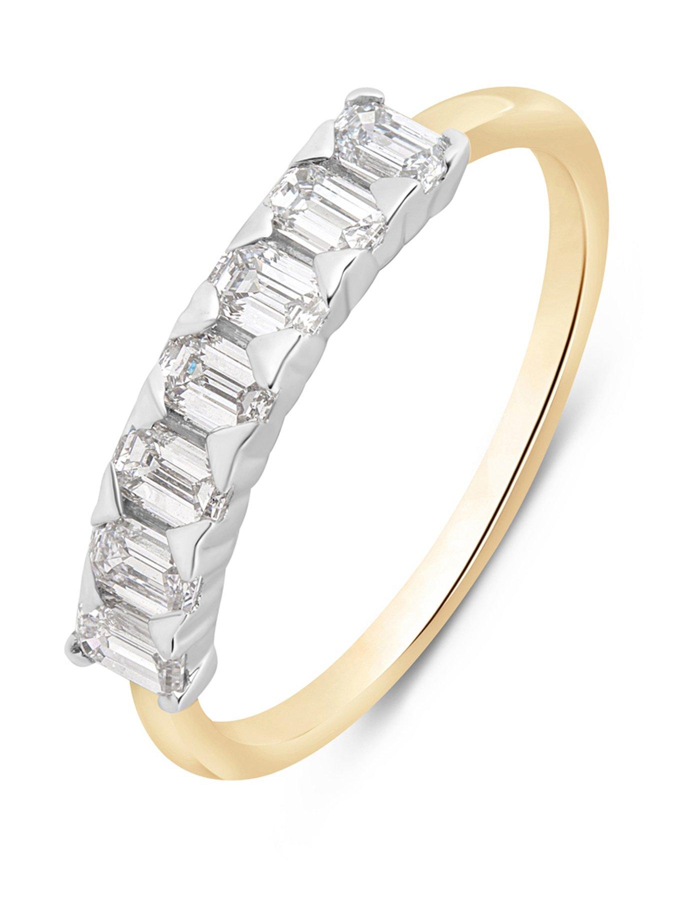 Love DIAMOND 9ct Lab-Grown Diamond 0.70CT Emerald Cut Eternity Ring