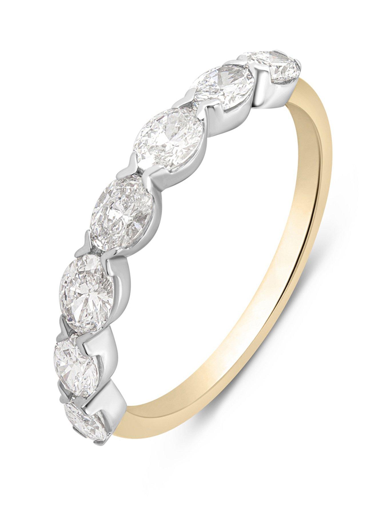 Love DIAMOND 18ct Plated Lab-Grown Diamond 0.70CT Oval Cut Five Stone Ring