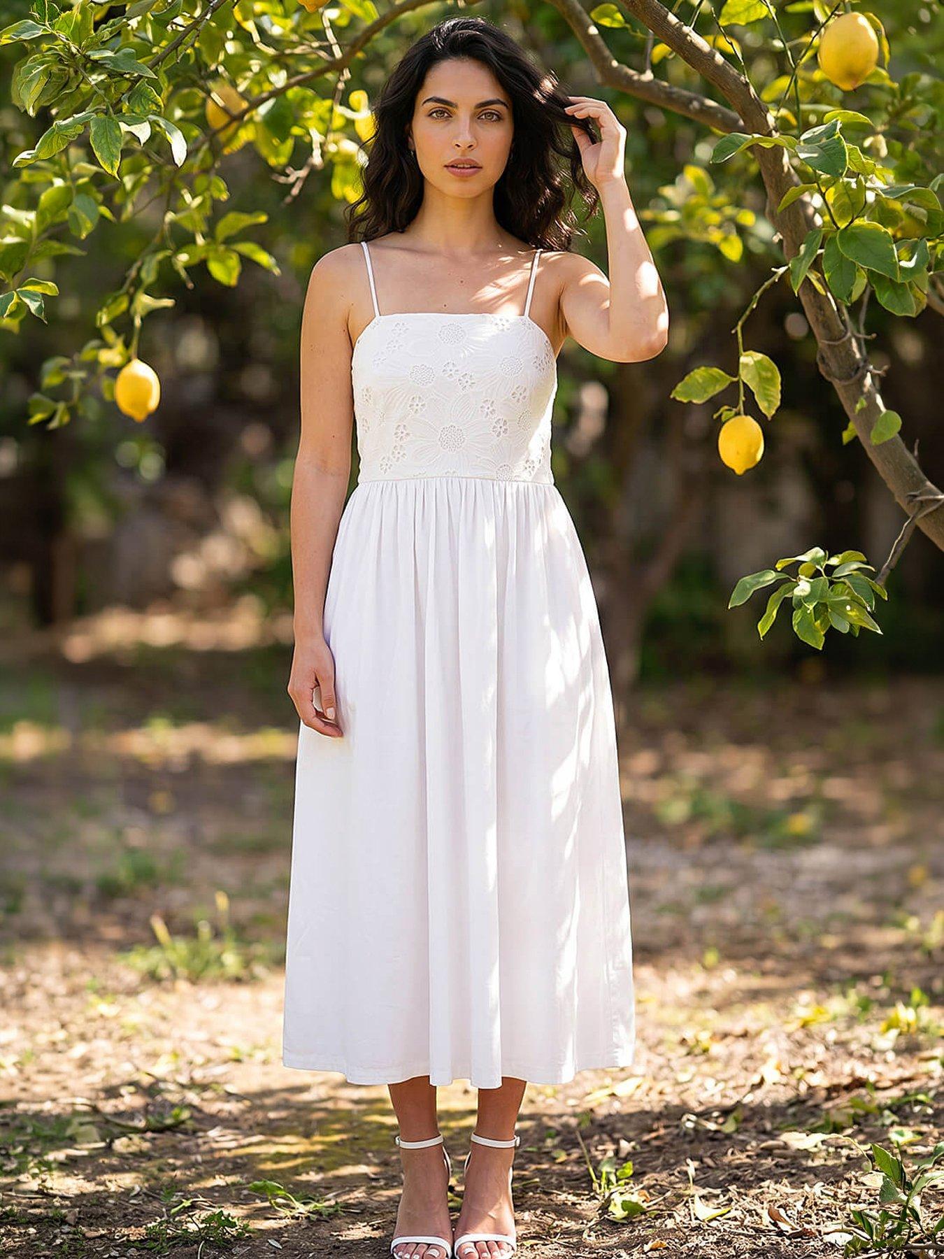 Roman Floral Strappy Midi Dress