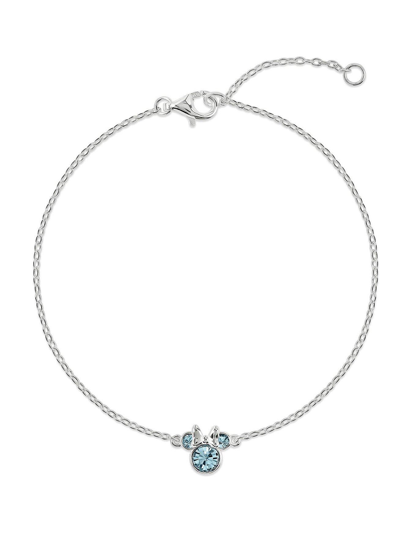 Disney 925 6.75+1" MINNIE MOUSE MARCH  BIRTHSTONE BRACELET