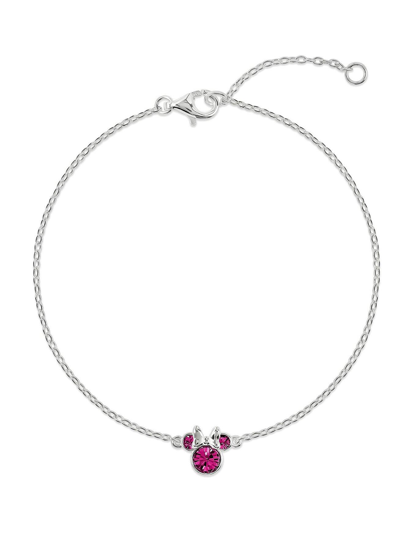 Disney 925 6.75+1" MINNIE MOUSE OCTOBER  BIRTHSTONE BRACELET