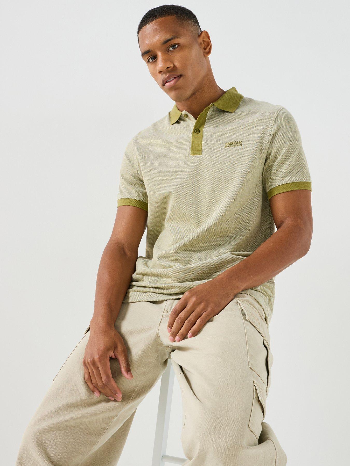 Barbour International International Morley Oxford Contrast Polo Shirt - Green