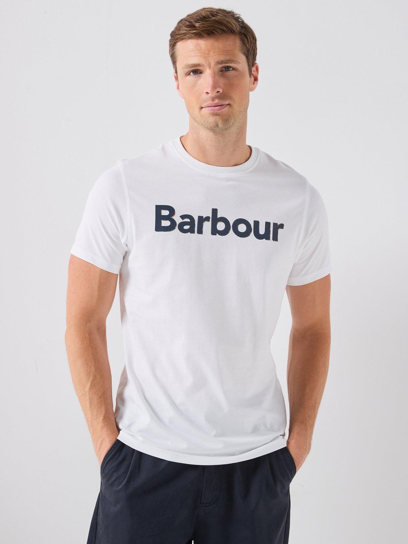 Barbour Halstow Logo Tailored T-Shirt, White, Size M, Men
