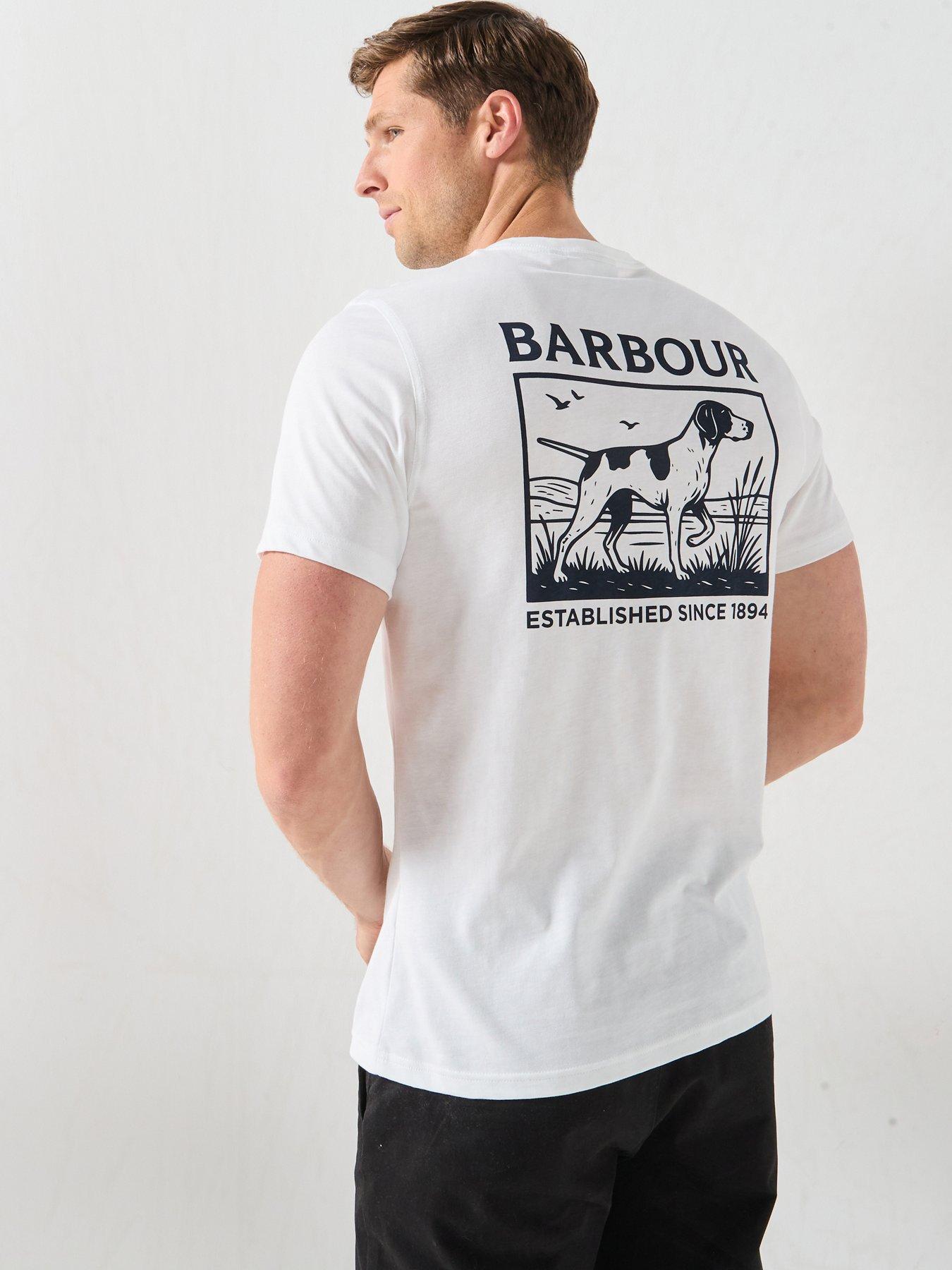 Barbour Setter Back Graphic Tailored T-Shirt, White, Size Xl, Men