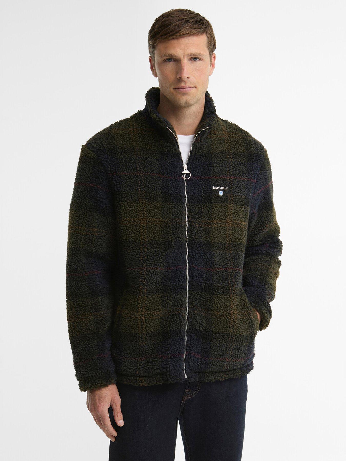 Image 1 of 6 of Barbour Tartan Fleece Full Zip Sweat Top - Navy