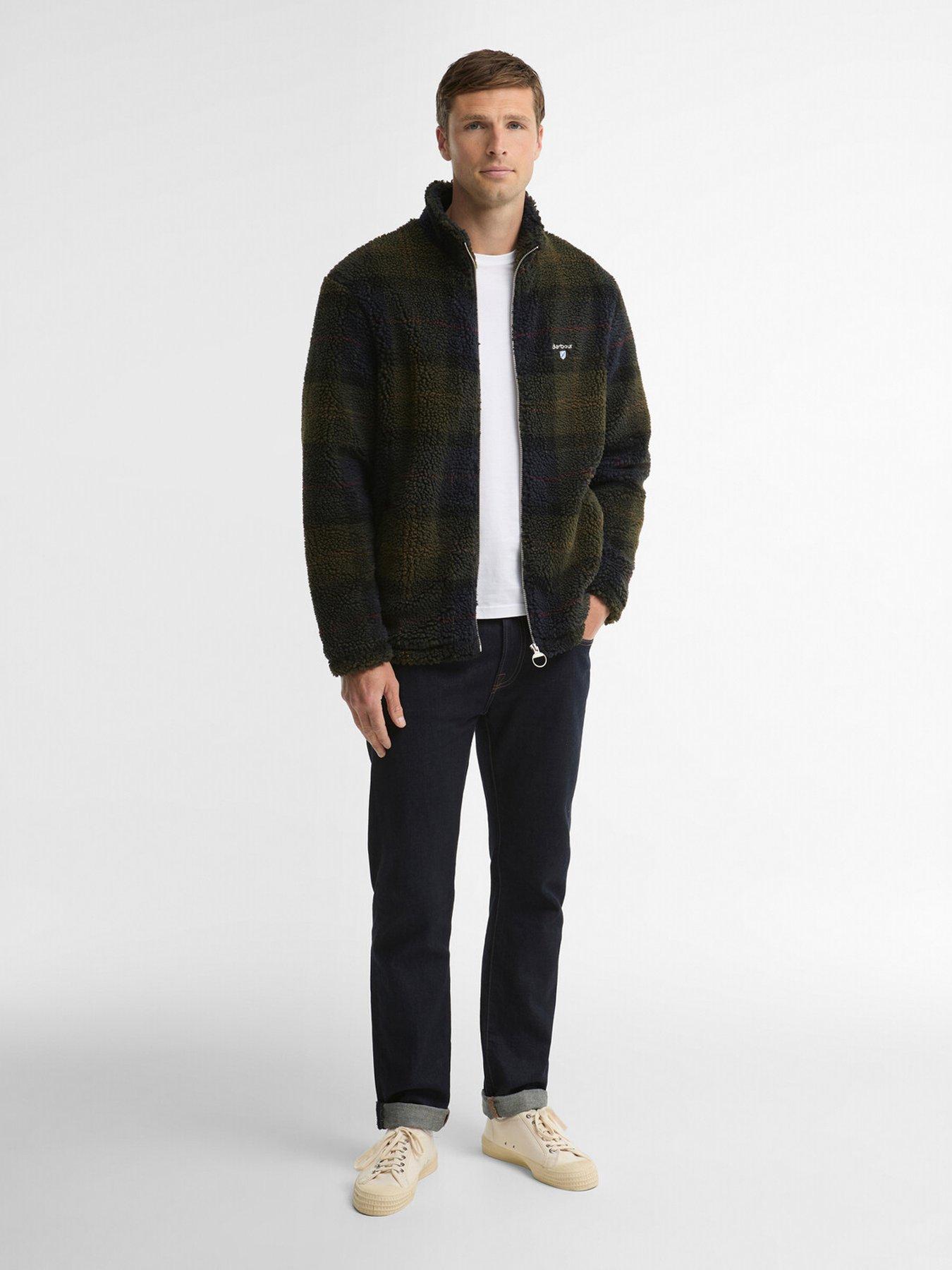 Image 3 of 6 of Barbour Tartan Fleece Full Zip Sweat Top - Navy