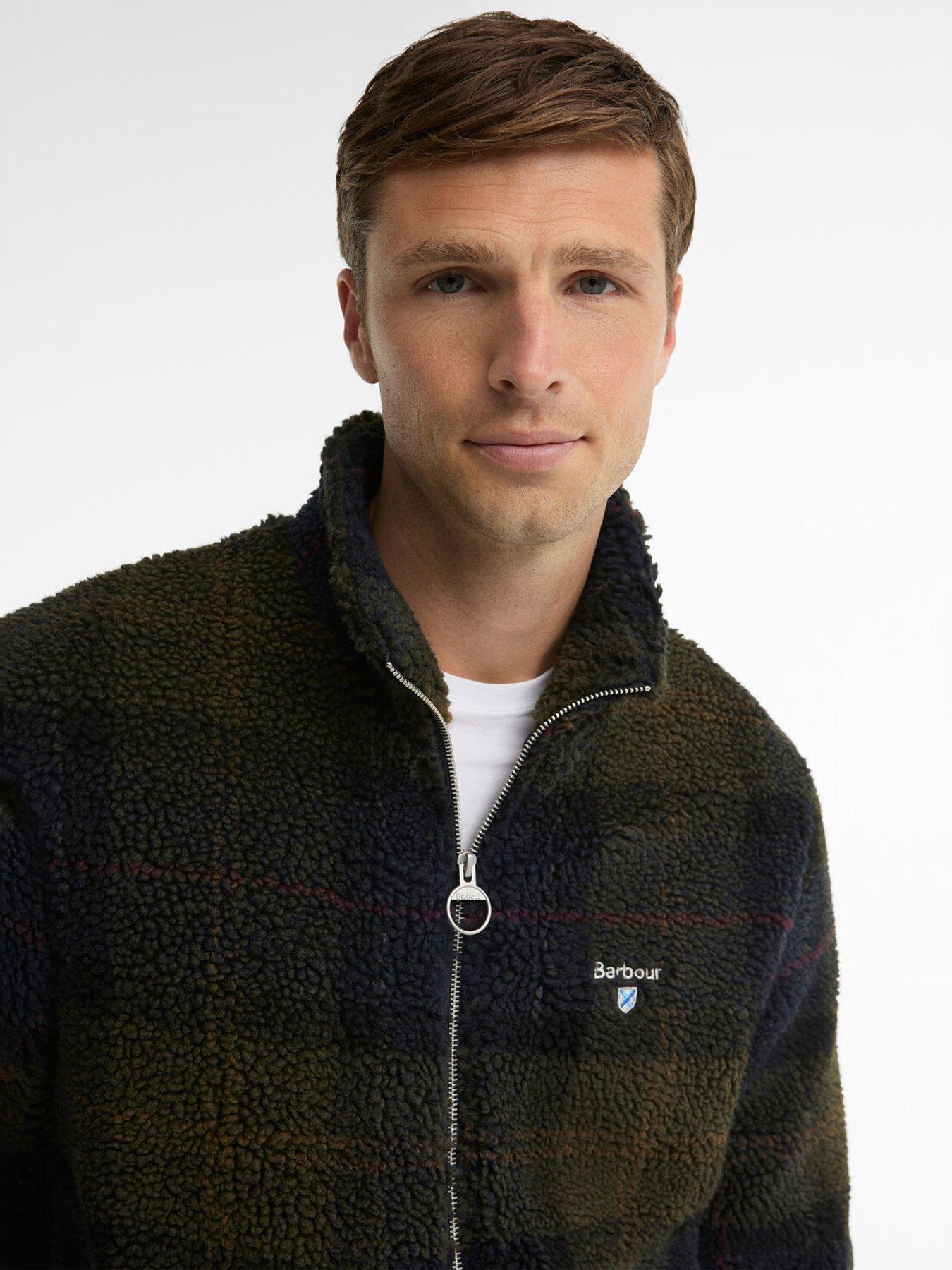 Image 4 of 6 of Barbour Tartan Fleece Full Zip Sweat Top - Navy