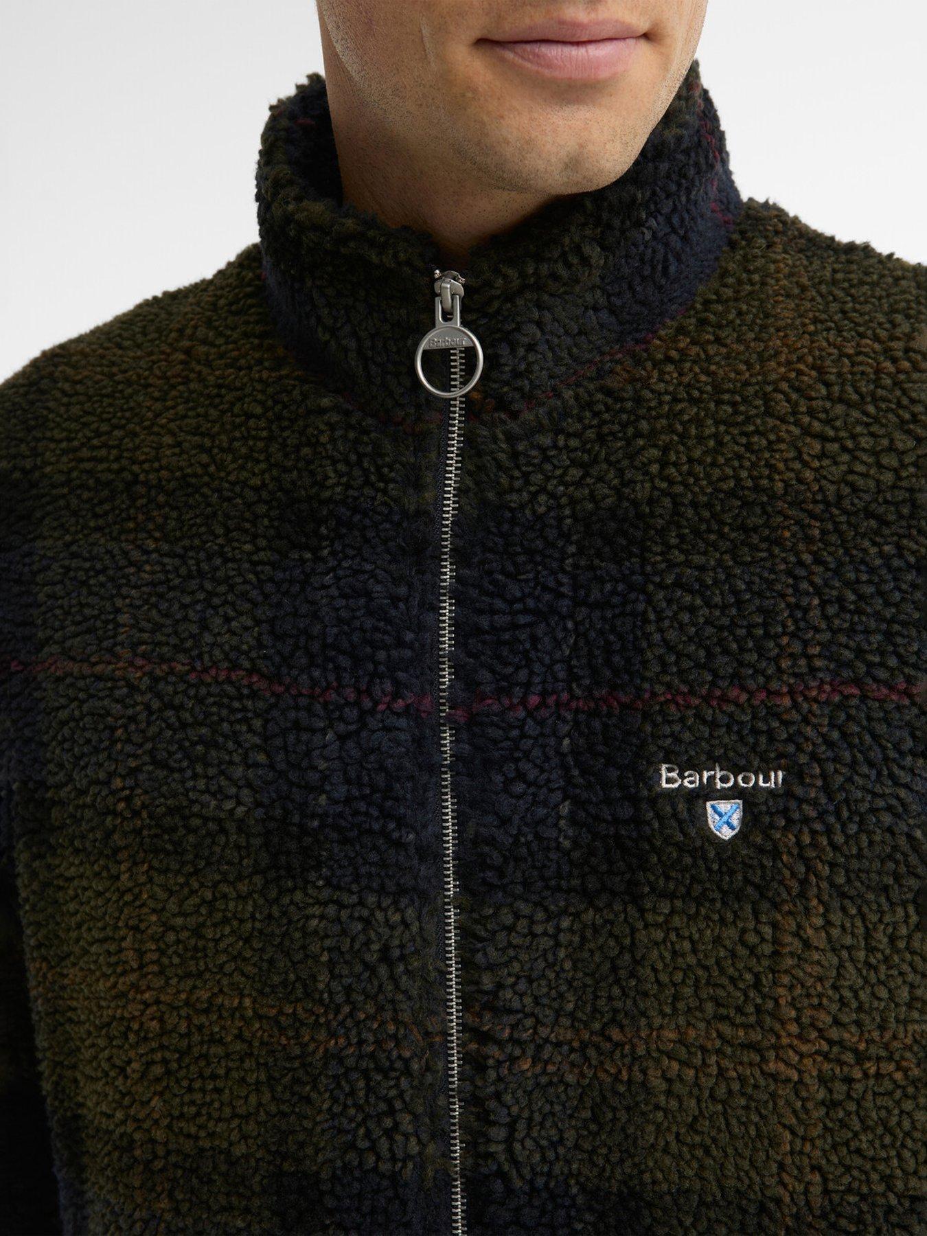 Image 5 of 6 of Barbour Tartan Fleece Full Zip Sweat Top - Navy