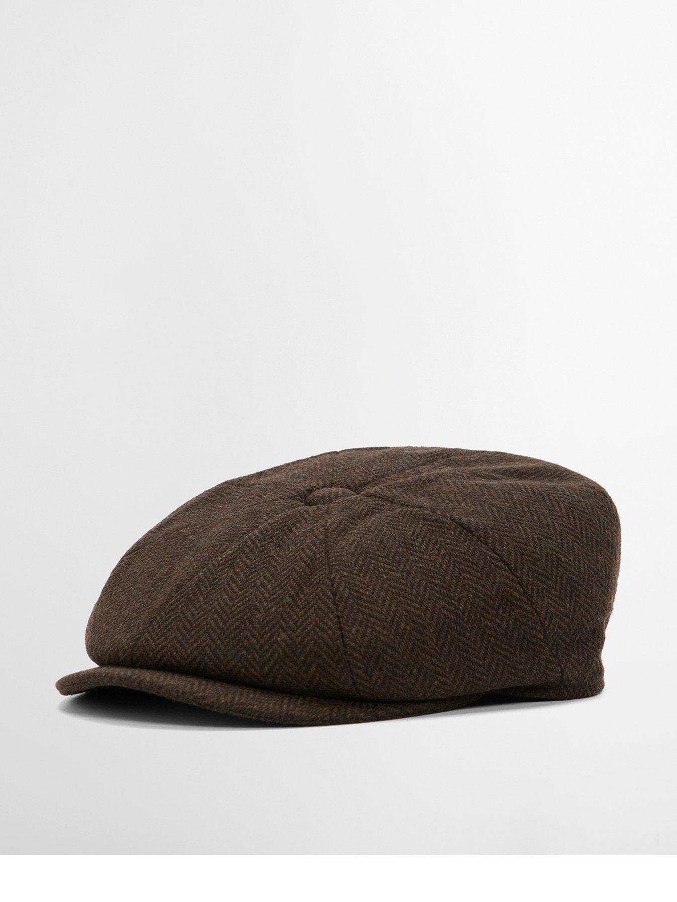 Image 1 of 4 of Barbour Fyne Tweed Baker Boy Cap - Brown