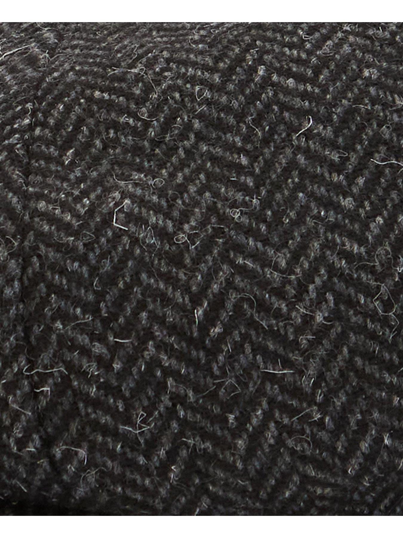 Image 4 of 4 of Barbour Mens Fyne Textured Tweed Herringbone Baker Boy Cap - Grey