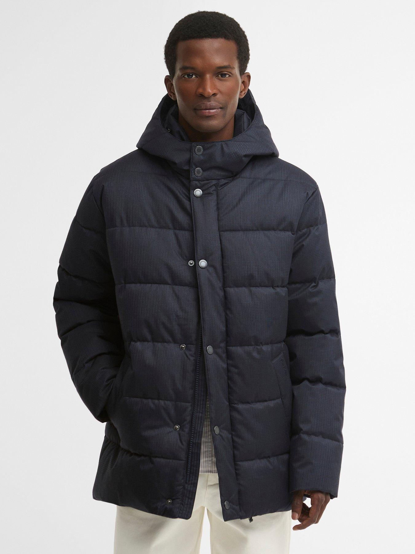 Barbour Men's Emble Modern Heritage Funnel-Neck Long Puffer Jacket - Navy Ny43 - M - Image 2
