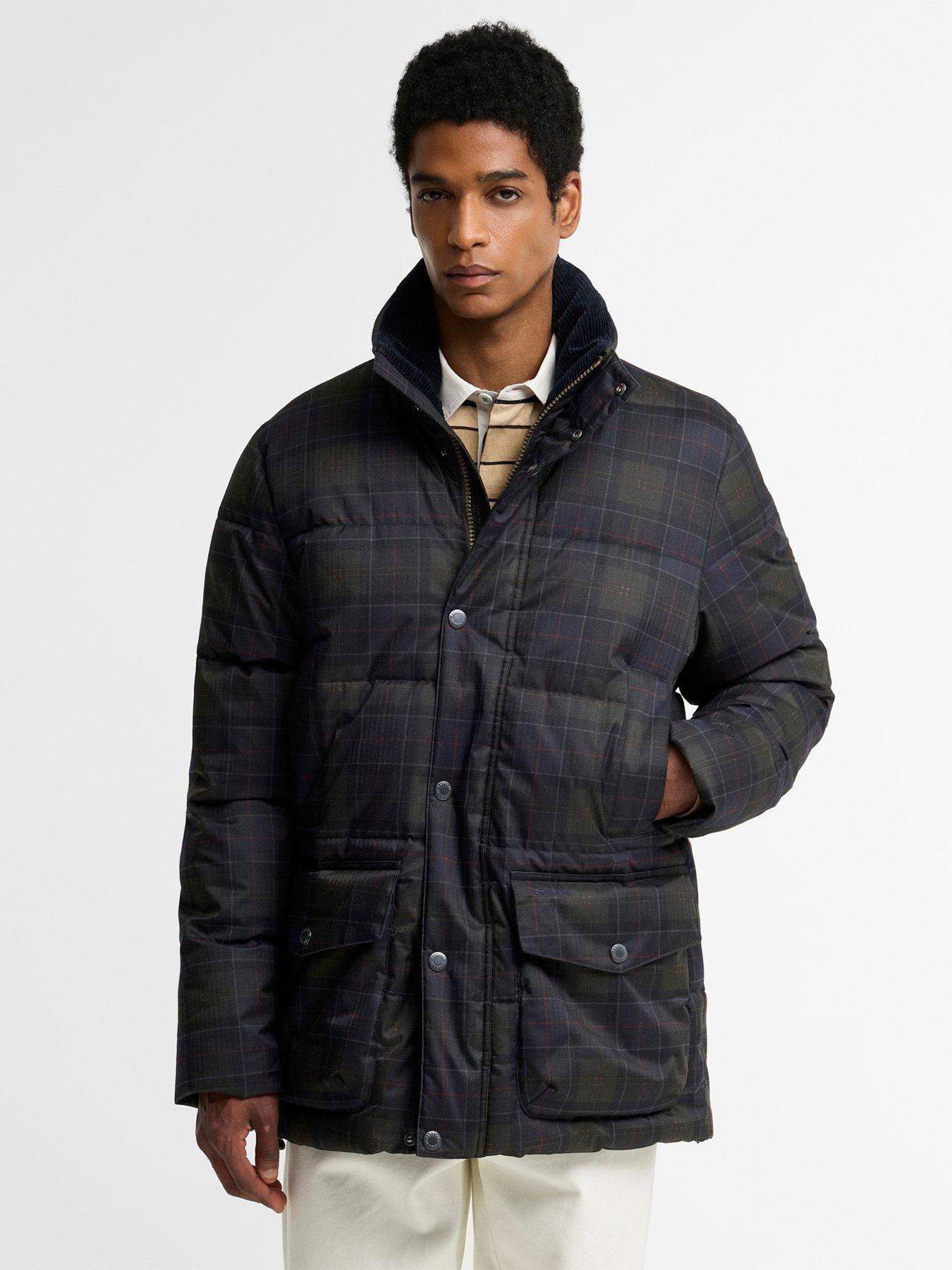 Barbour Mens Lonnen Checked Quilted Padded Jacket, Black, Size M, Men