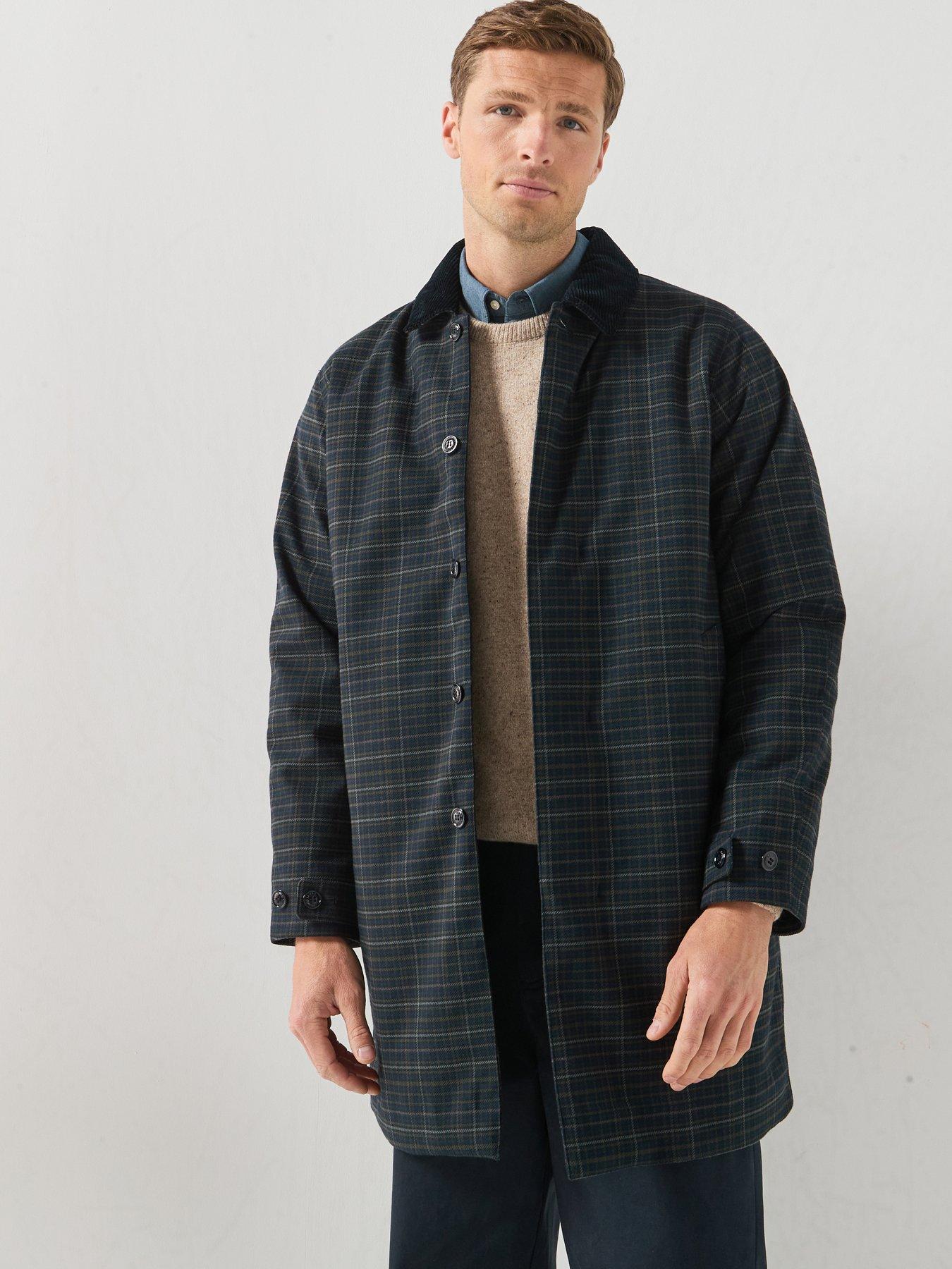 Barbour Winter Tartan Lorden Waterproof Mac - Navy