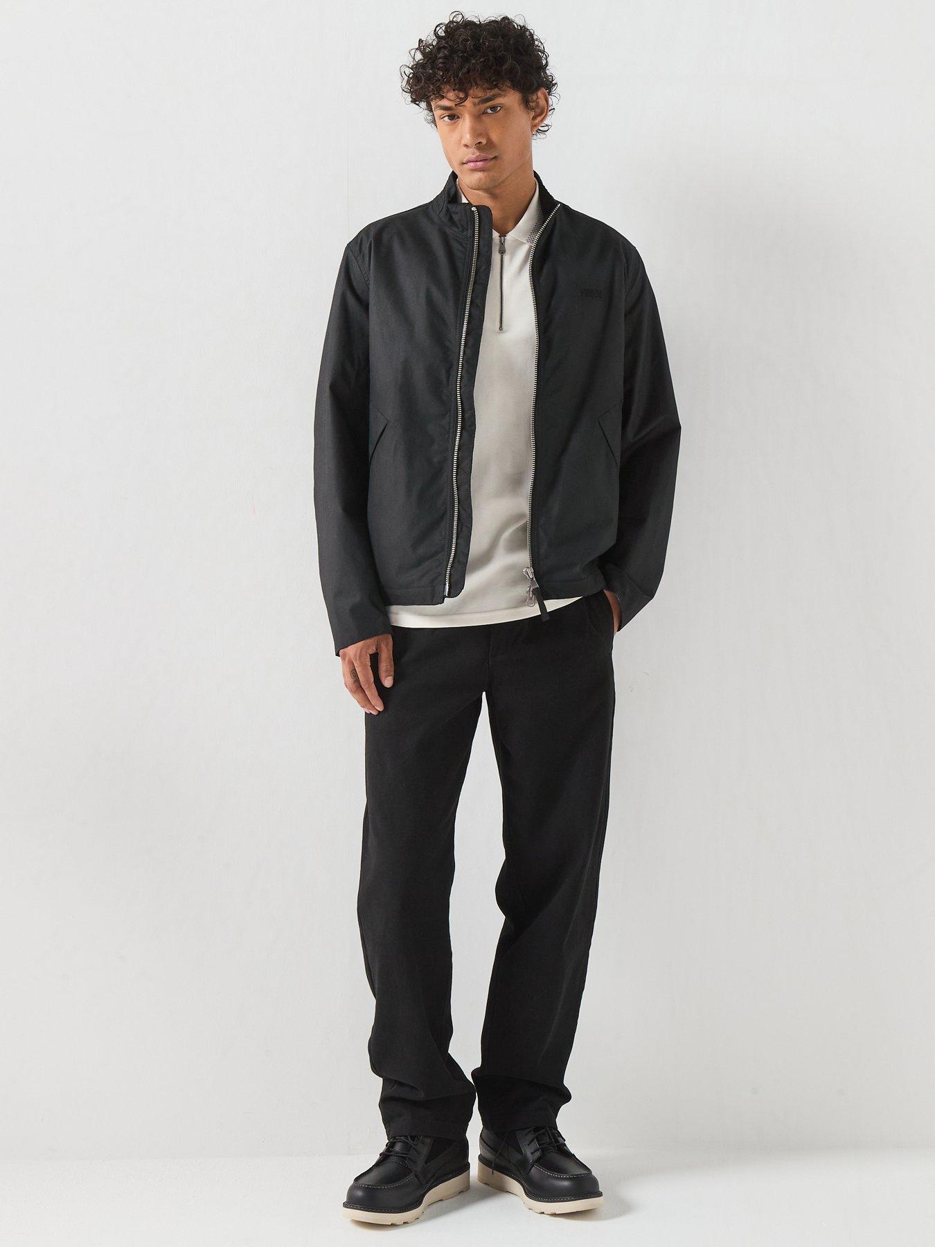 Image 3 of 6 of Barbour International Mens Outpost Waxed Cotton Funnel Neck Jacket - Black