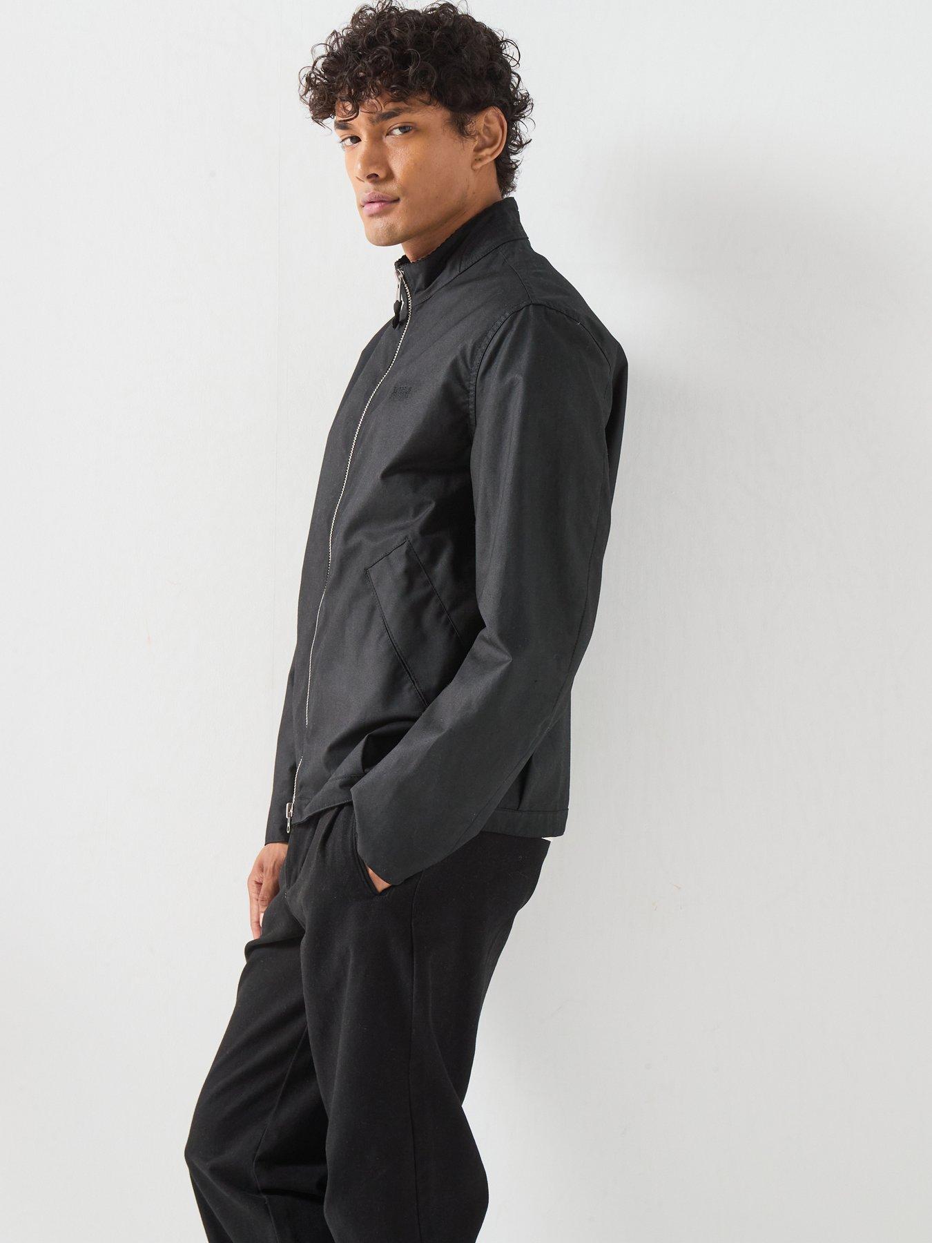 Image 6 of 6 of Barbour International Mens Outpost Waxed Cotton Funnel Neck Jacket - Black