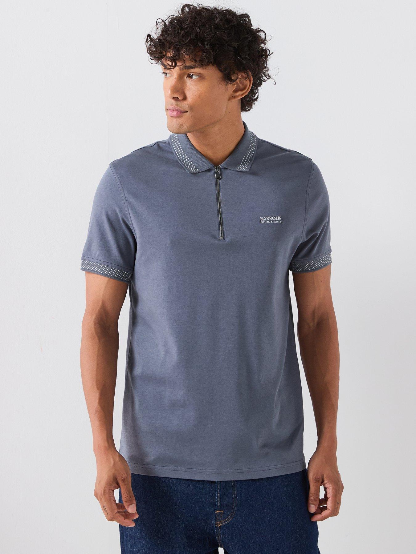 Barbour International International Owts Zipped Polo Shirt - Grey