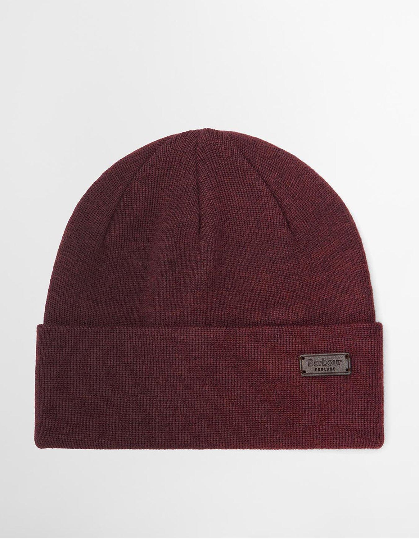 Barbour Mens Barbour Healey Turn-Up Logo Beanie Hat - Red