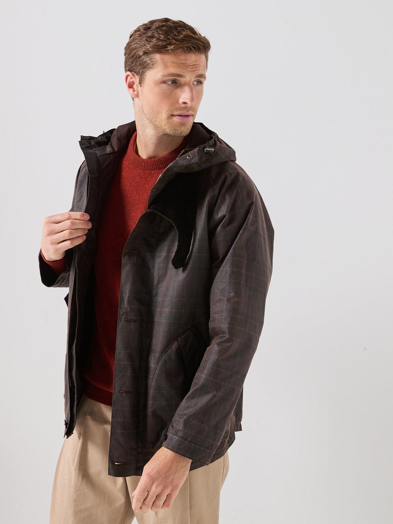 Image 1 of 6 of Barbour Mens Keiss Tartan Hooded Wax Parka - Black