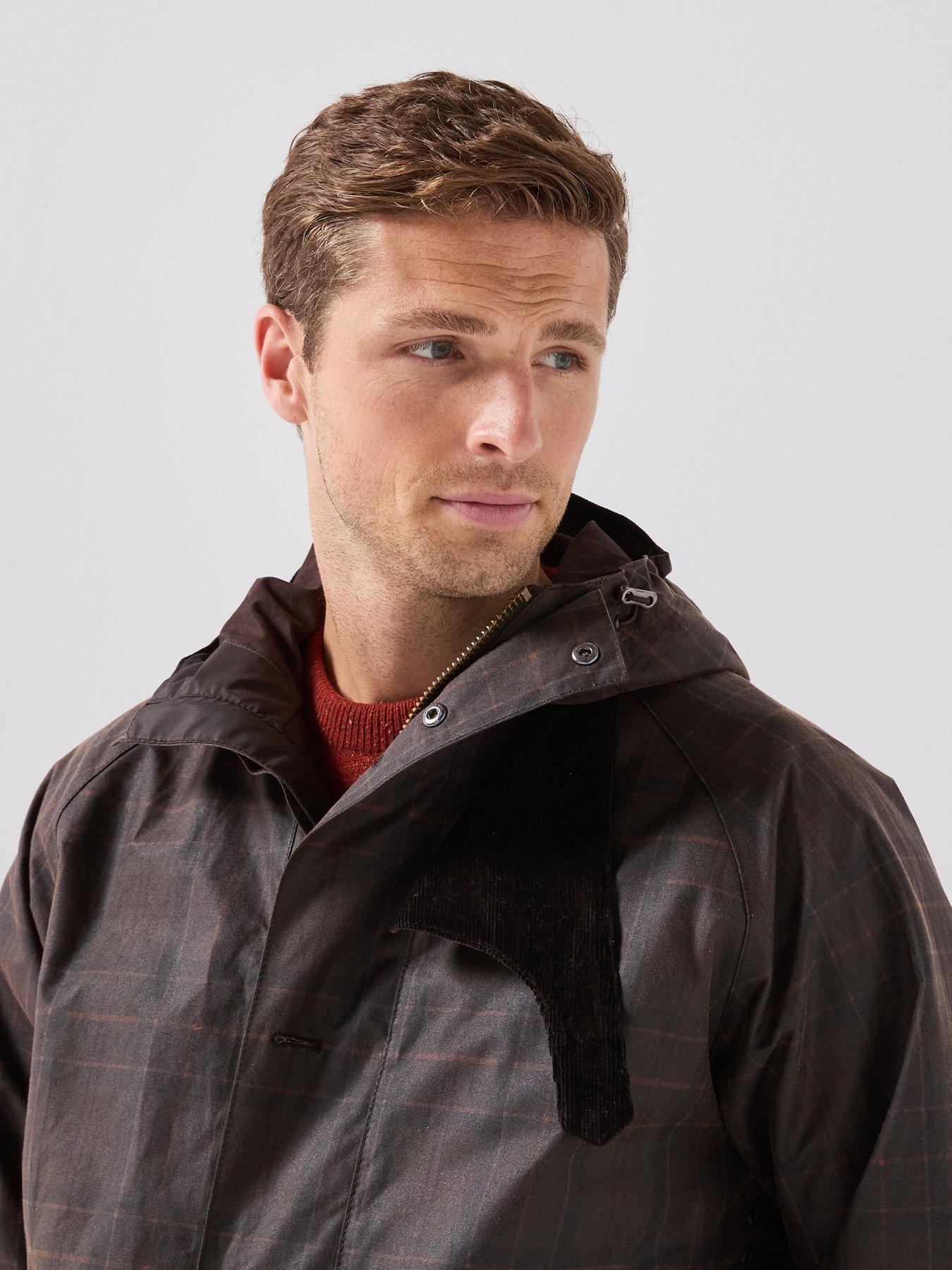 Image 4 of 6 of Barbour Mens Keiss Tartan Hooded Wax Parka - Black