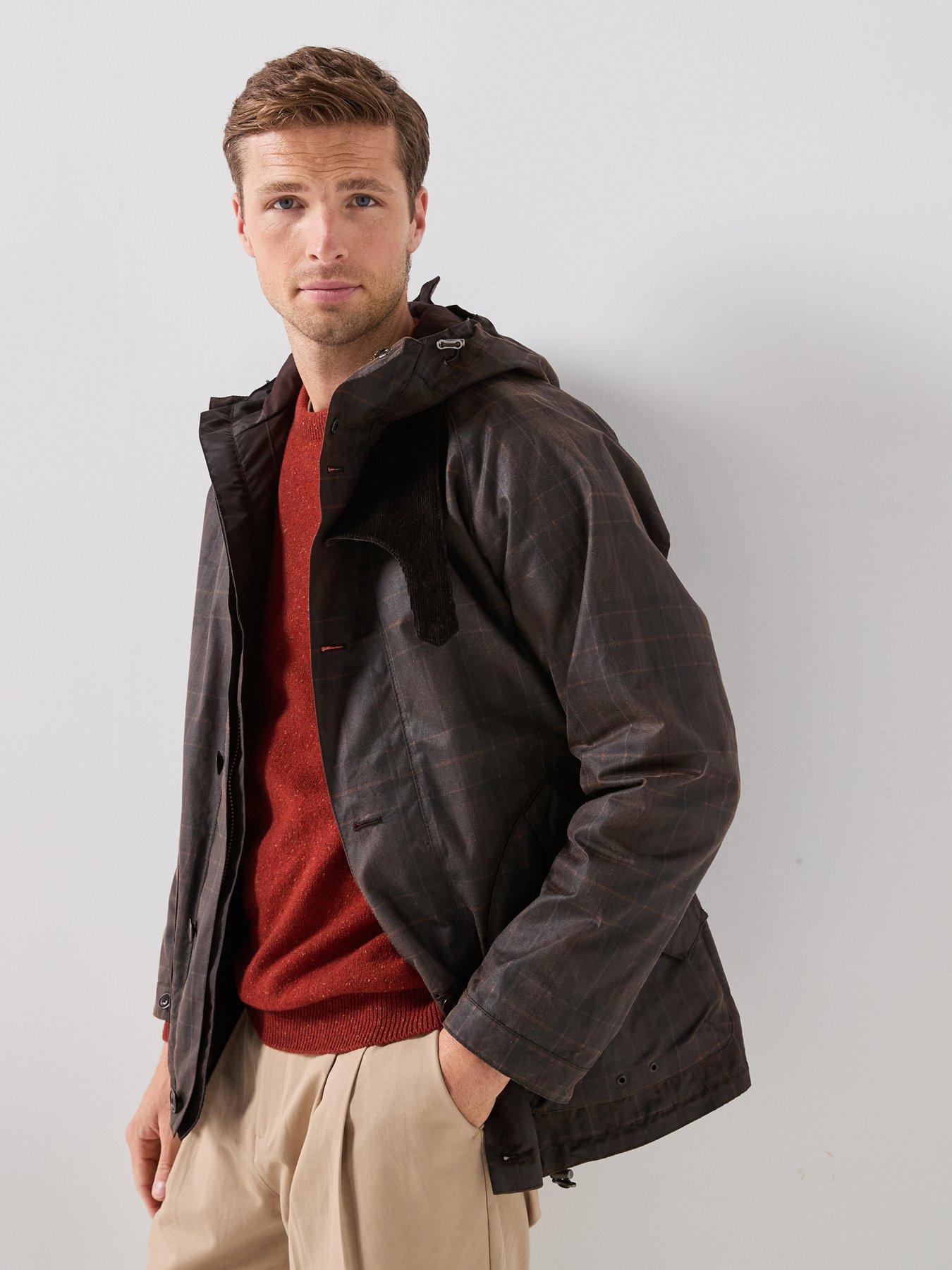 Image 5 of 6 of Barbour Mens Keiss Tartan Hooded Wax Parka - Black