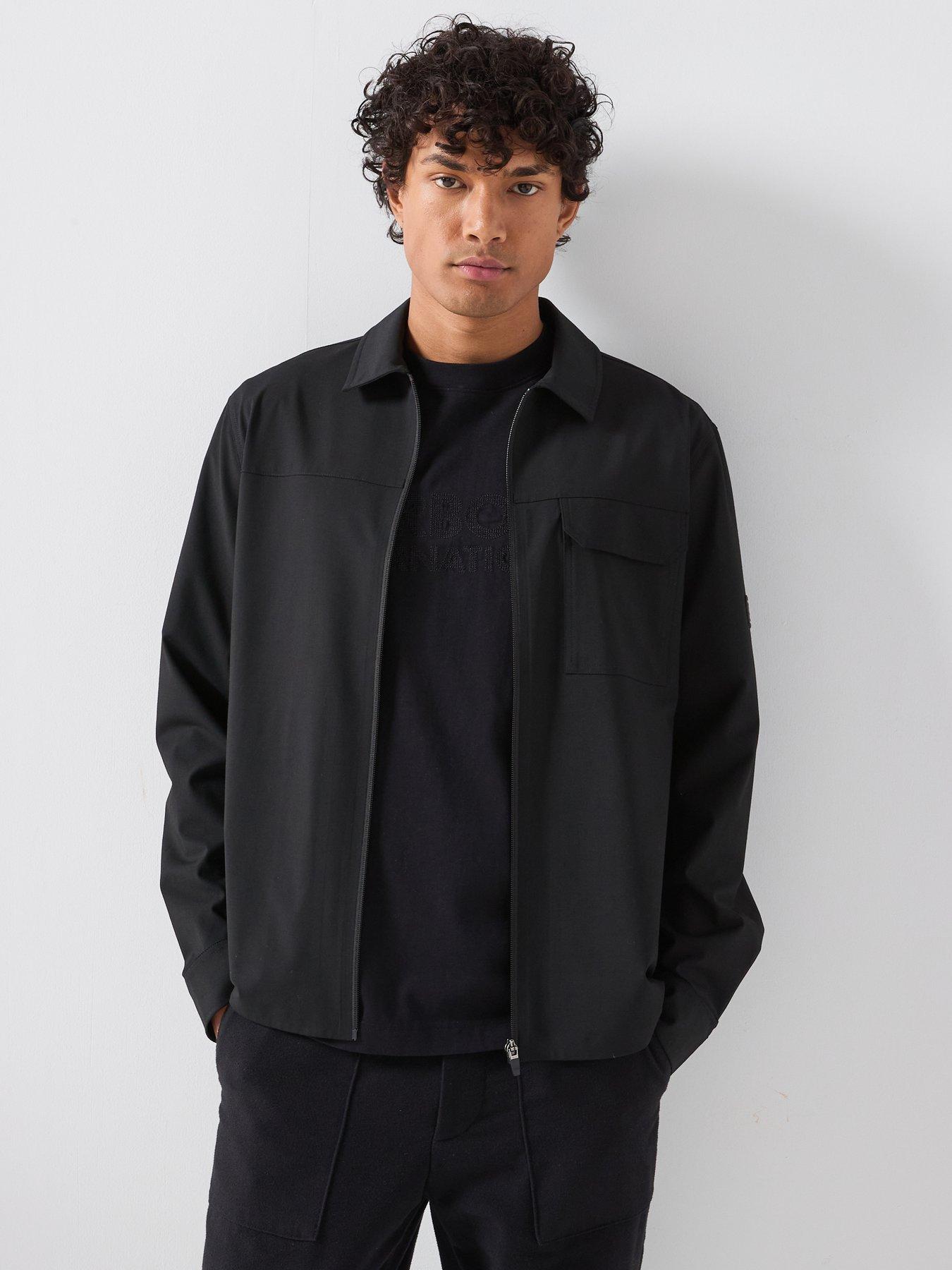 Barbour International International Tash Zipped Overshirt, Black, Size L, Men