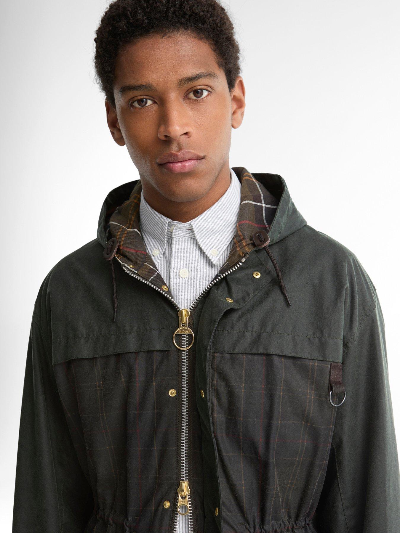 Image 5 of 6 of Barbour Icons Classic Tartan Durham Wax Jacket - Green