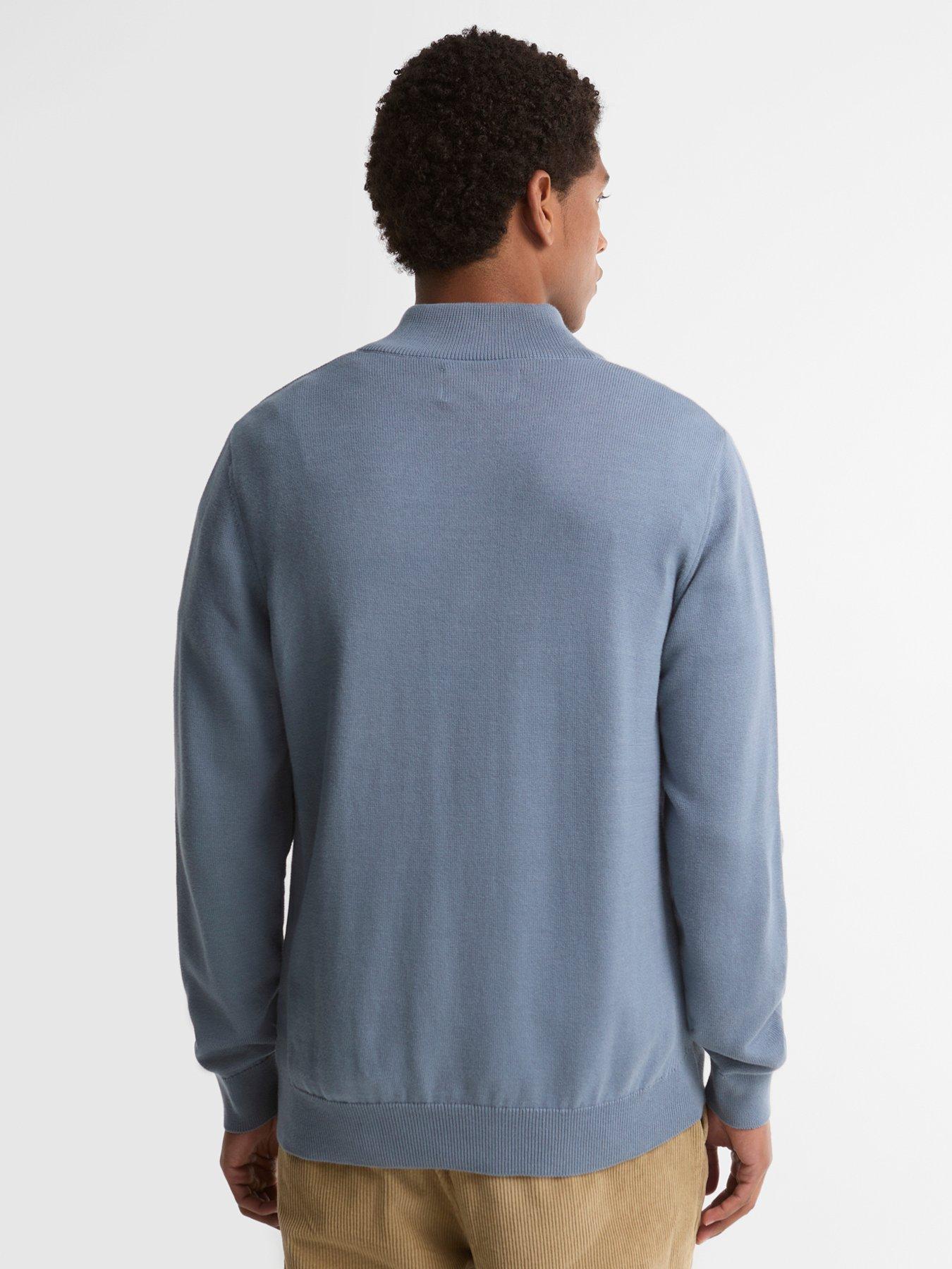 Image 2 of 5 of Barbour Cotton Half Zip Knitted Jumper - Light Blue
