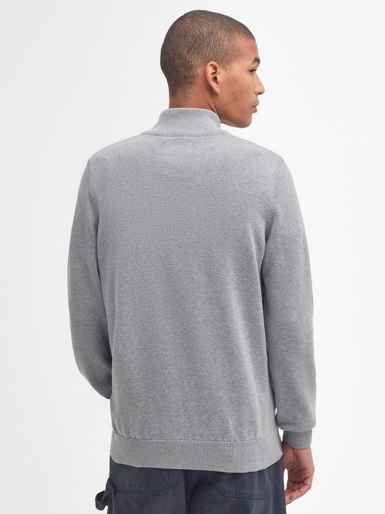 Image 2 of 5 of Barbour Cotton Half Zip Knitted Jumper - Grey