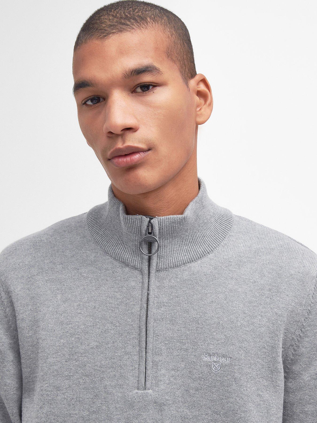 Image 4 of 5 of Barbour Cotton Half Zip Knitted Jumper - Grey