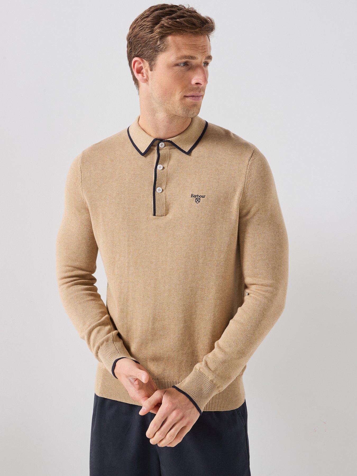 Barbour Taunton Knitted Polo Shirt, Beige, Size Xl, Men