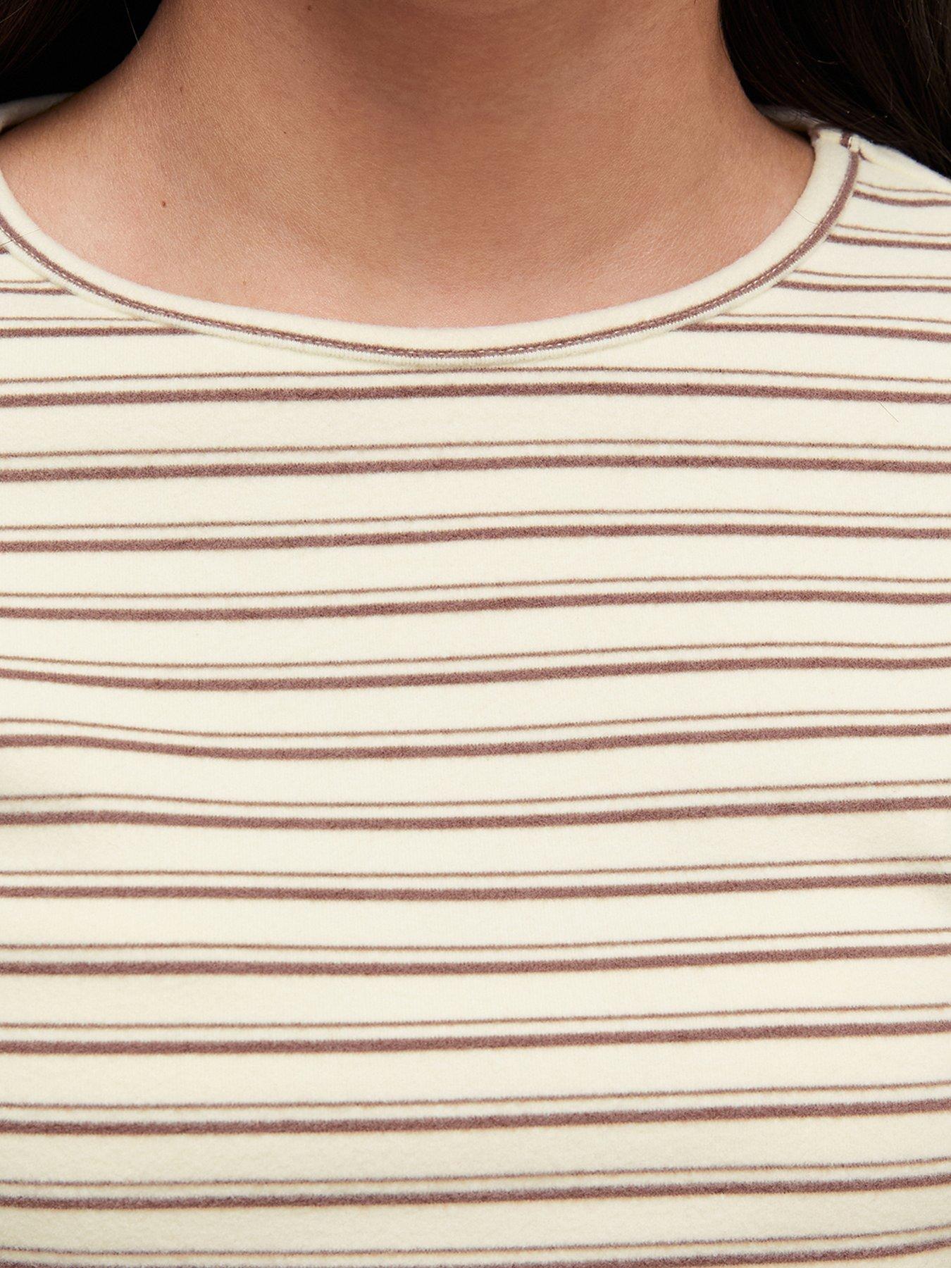 Image 5 of 6 of New Look 915 Girls Toni Stripe Long Sleeve T-Shirt - White