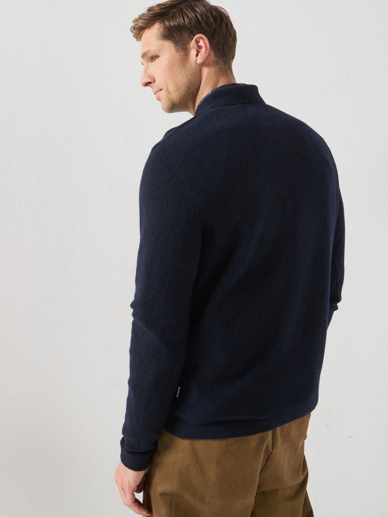 Image 2 of 5 of Barbour Mens Bearsted Knitted Zip Polo Shirt - Navy