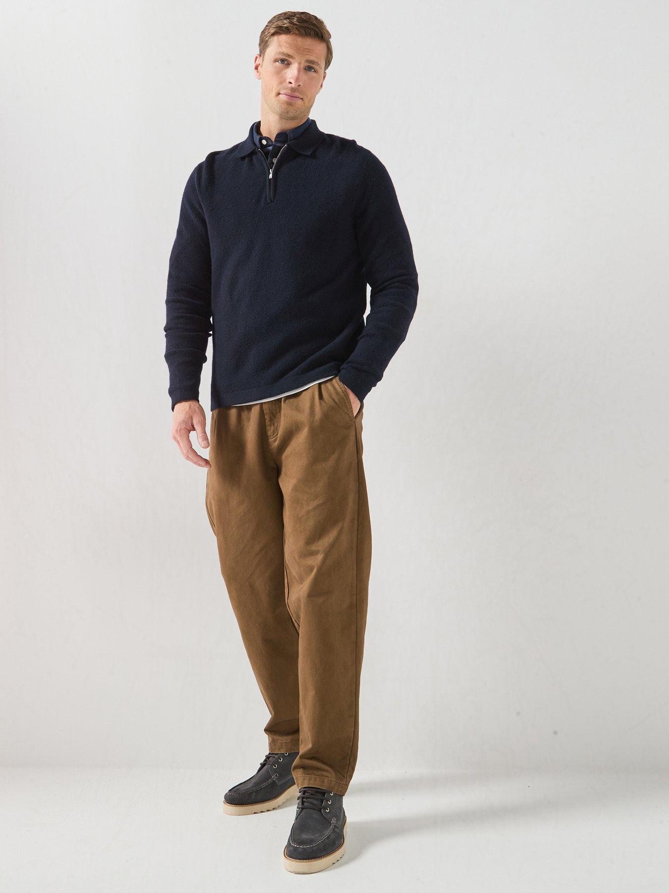 Image 3 of 5 of Barbour Mens Bearsted Knitted Zip Polo Shirt - Navy