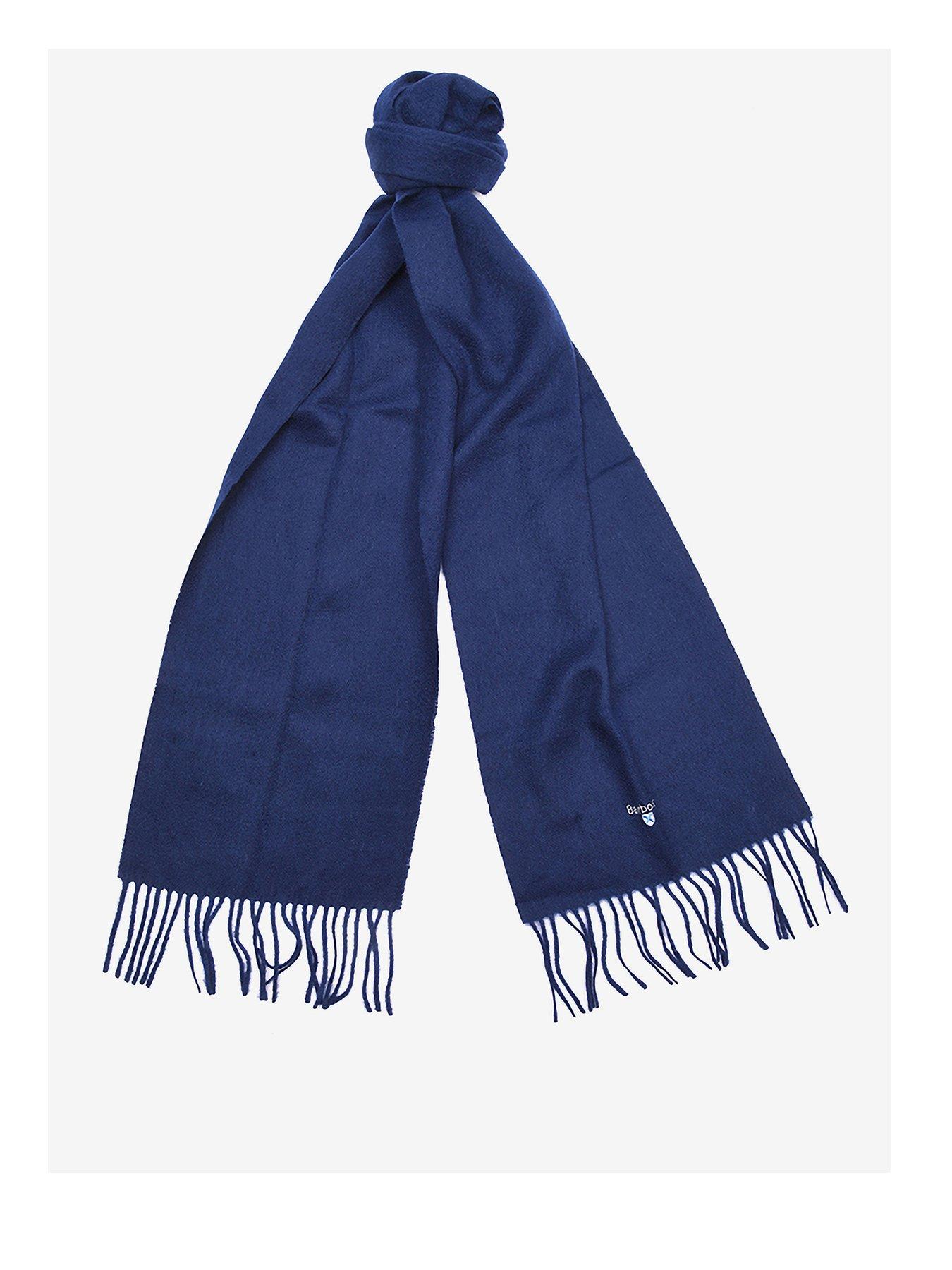 Barbour Men's Blue Plain Lambswool Scarf - Image 7