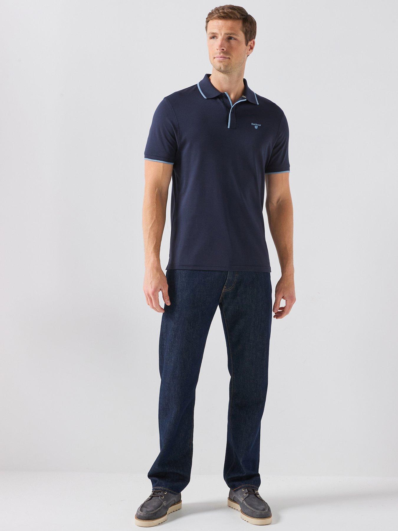 Image 3 of 5 of Barbour Mens Callock Tailored Tipped Polo Shirt - Navy