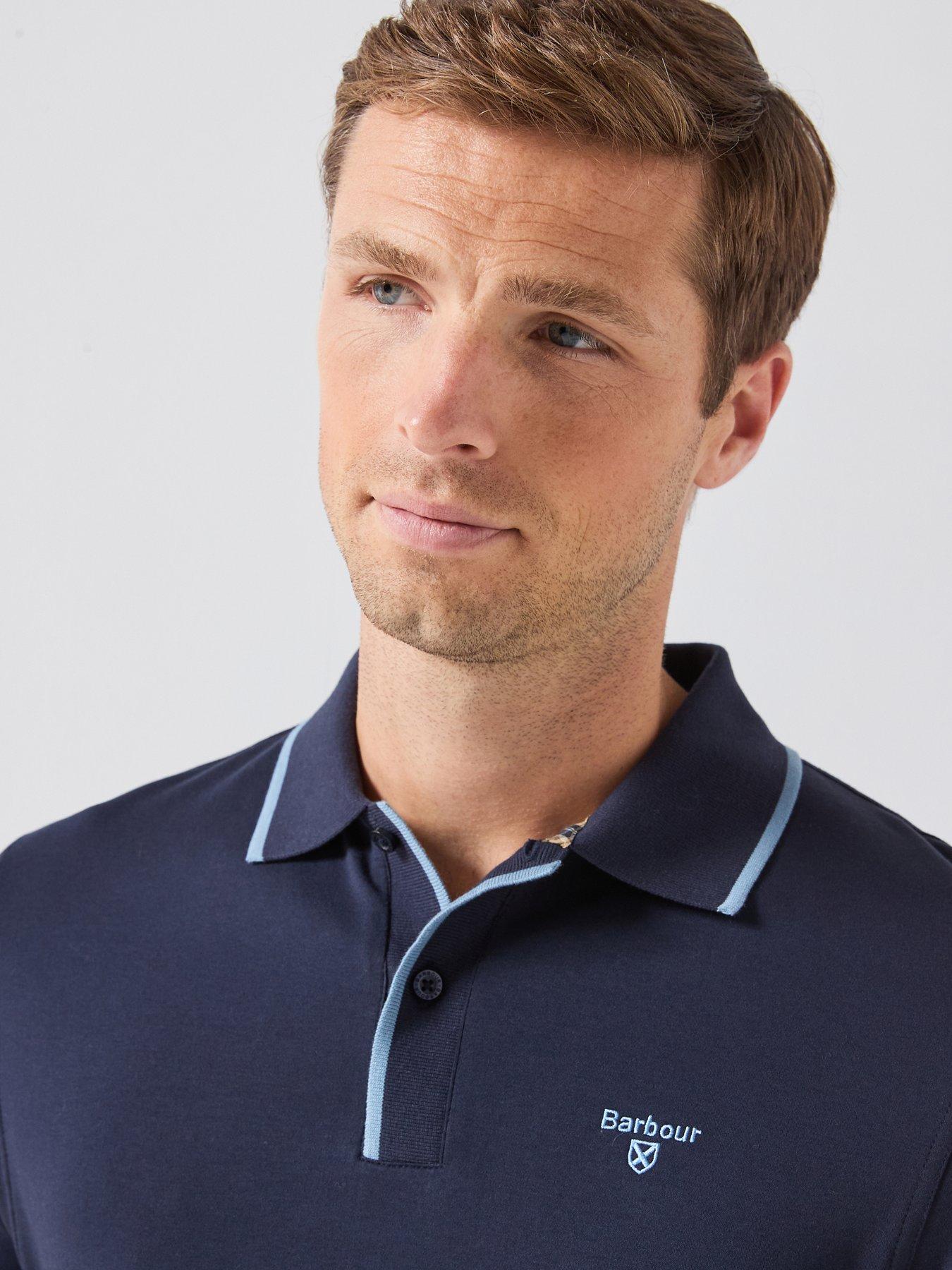 Image 4 of 5 of Barbour Mens Callock Tailored Tipped Polo Shirt - Navy