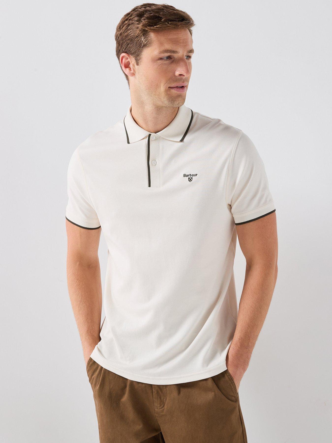 Barbour Callock Tailored Tipped Polo Shirt, White, Size Xl, Men