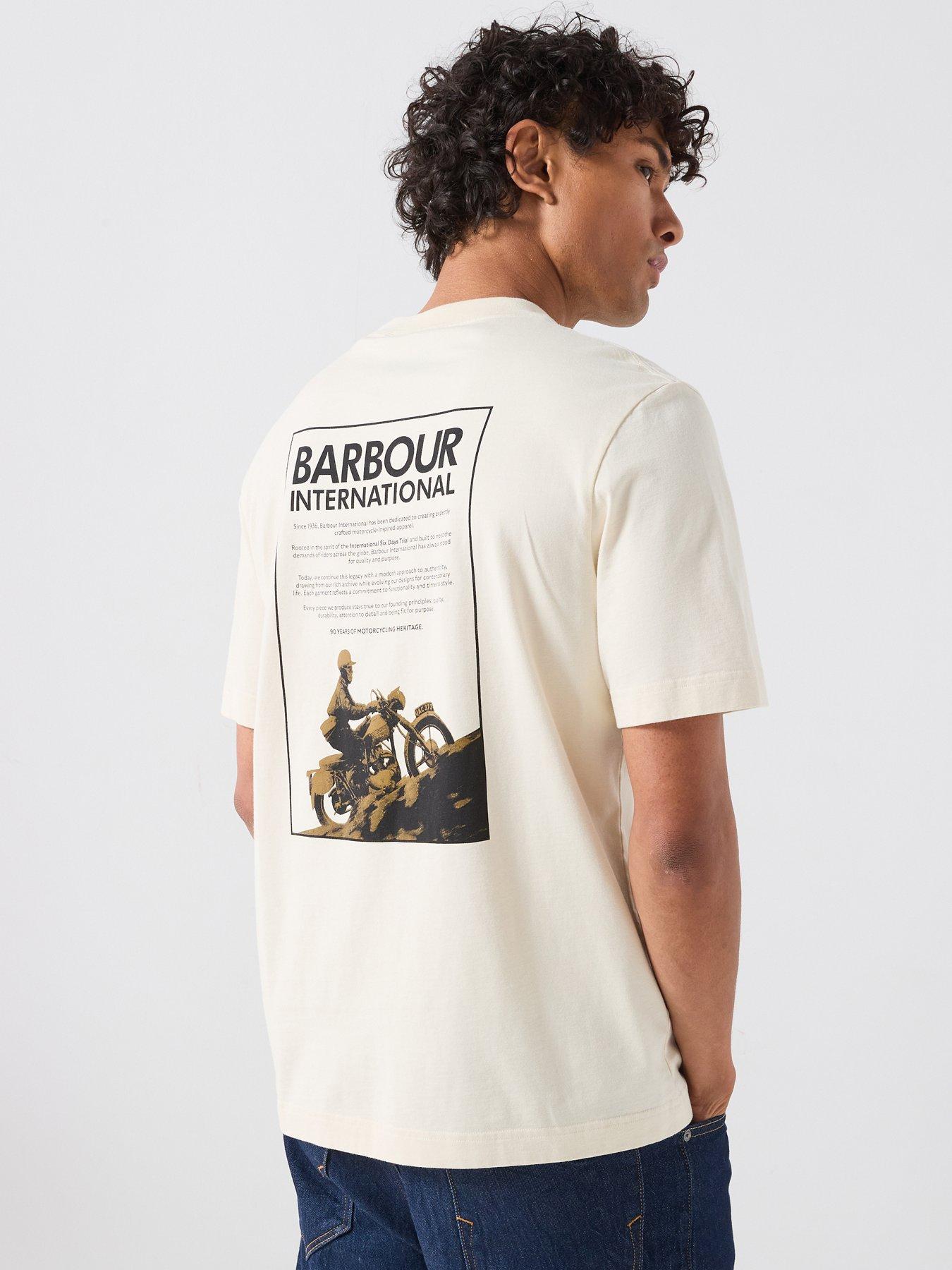 Barbour International International 90Th Anniversary Back Graphic Relaxed T-Shirt, Cream, Size M, Men