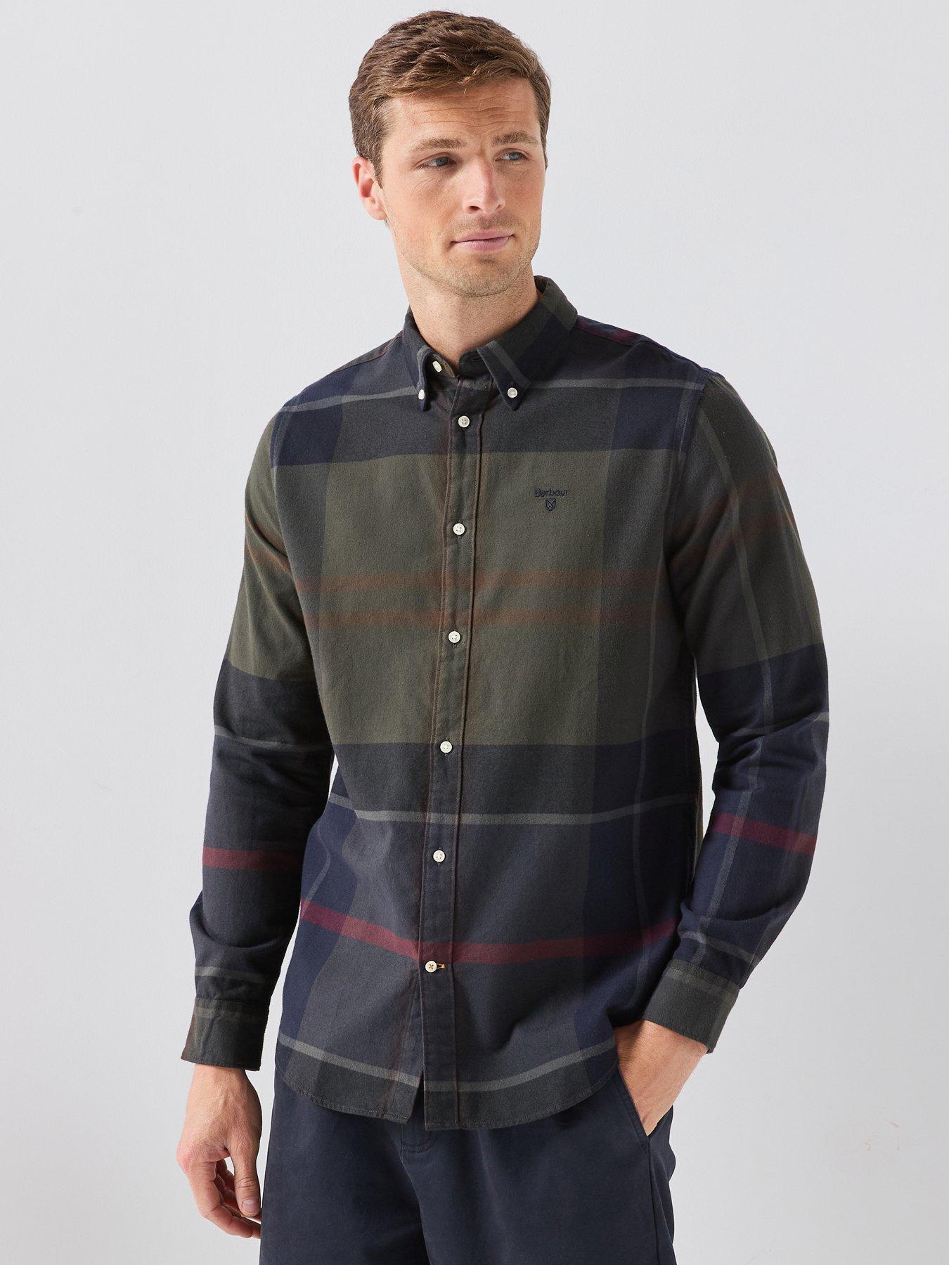 Barbour Iceloch Tailored Shadow Tartan Shirt, Green, Size M, Men