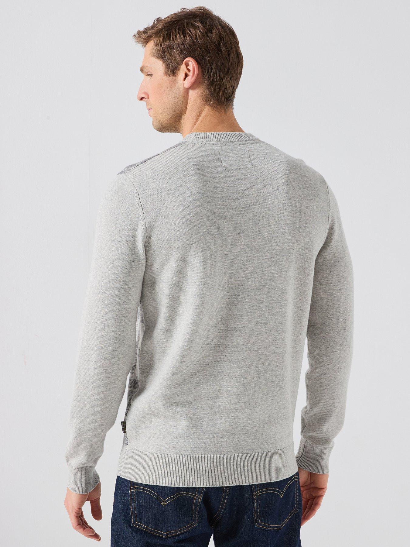 Image 2 of 6 of Barbour Mineral Tartan Crewneck Knitted Jumper - Grey