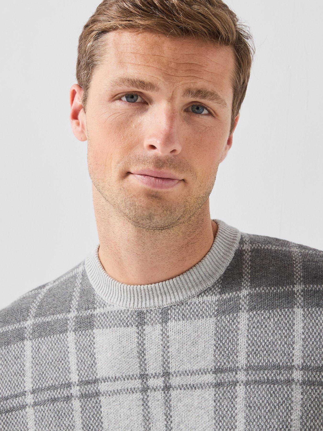 Image 5 of 6 of Barbour Mineral Tartan Crewneck Knitted Jumper - Grey