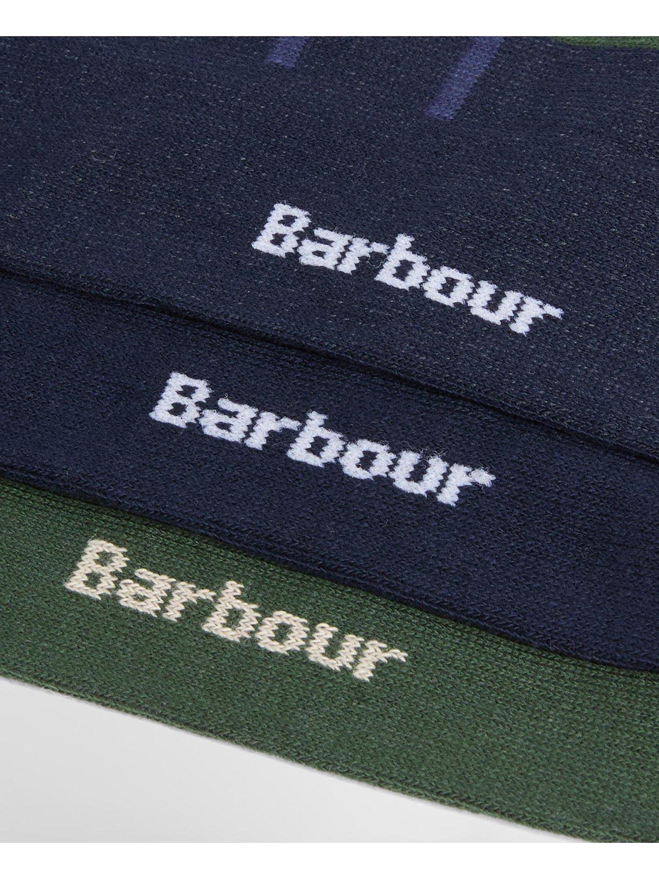 Image 2 of 4 of Barbour Mens Tartan Gift Box 3 Pack Socks - Navy