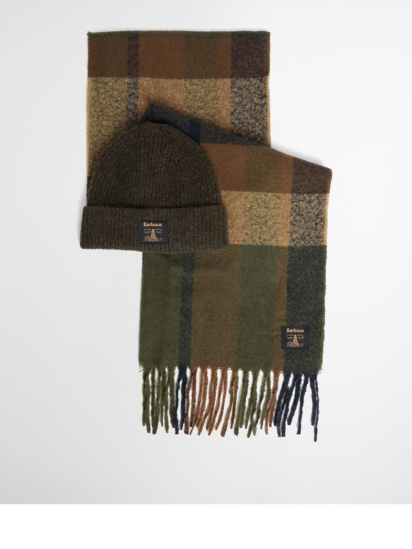 Barbour Men's Olive/Navy Westerdale Beanie And Scarf Gift Set - Image 3