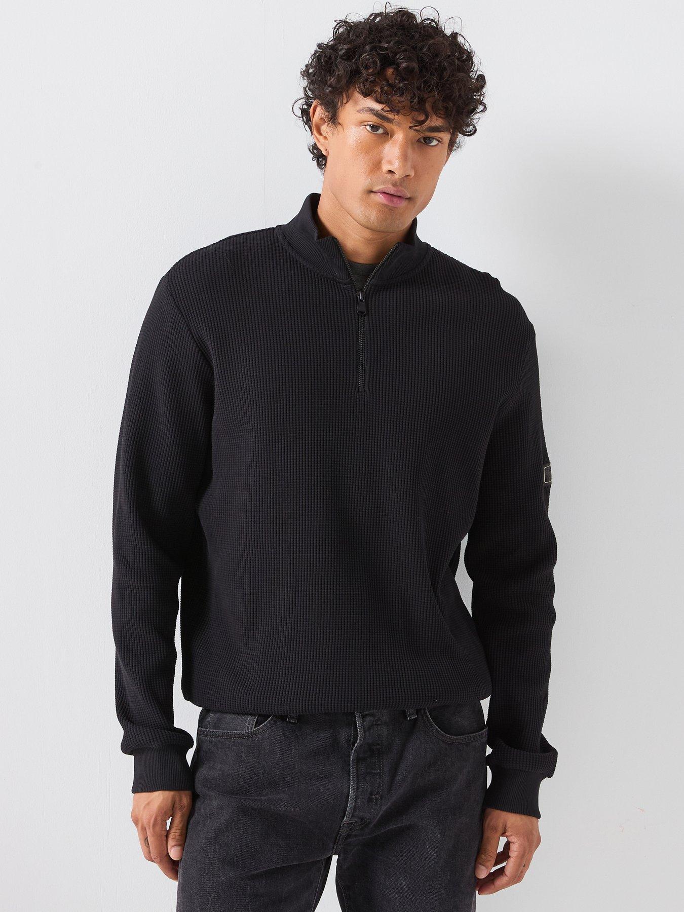 Image 1 of 6 of Barbour International Curve 1/4 Zip Sweat - Black
