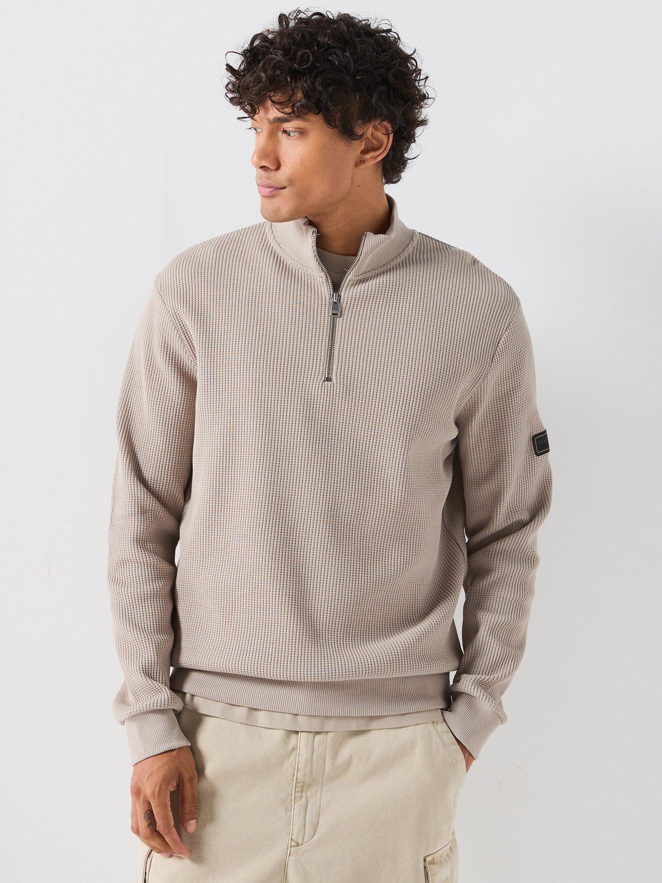 Barbour International Curve 1/4 Zip Sweat - Cream