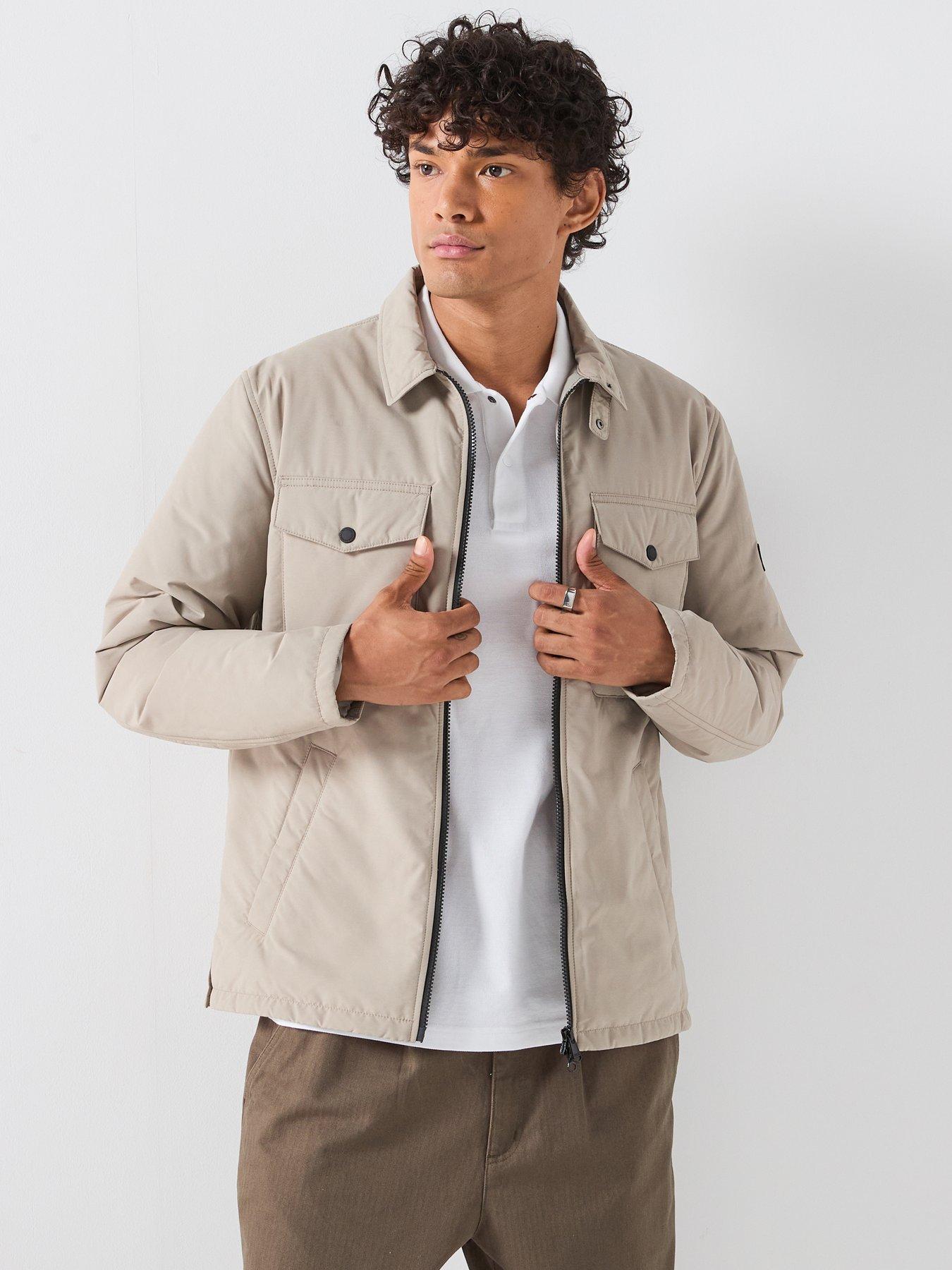 Barbour International International Distill Quilted Zipped Overshirt Jacket, Cream, Size 2Xl, Men